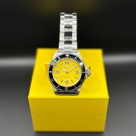 Invicta Specialty 49345 Men 40mm Yellow Dial Black Bezel Stainless Steel Quartz - Picture 3 of 17